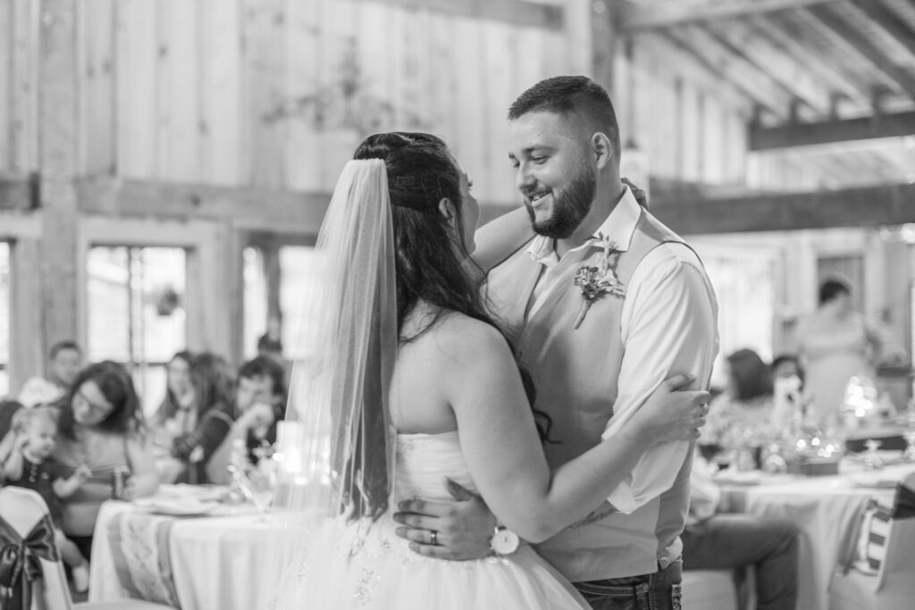 Couple dancing at Timber Hall Events Wedding Photography