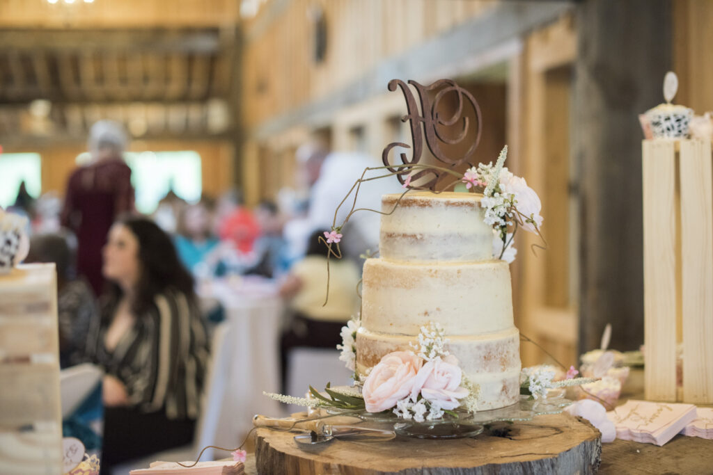 semi naked wedding cake