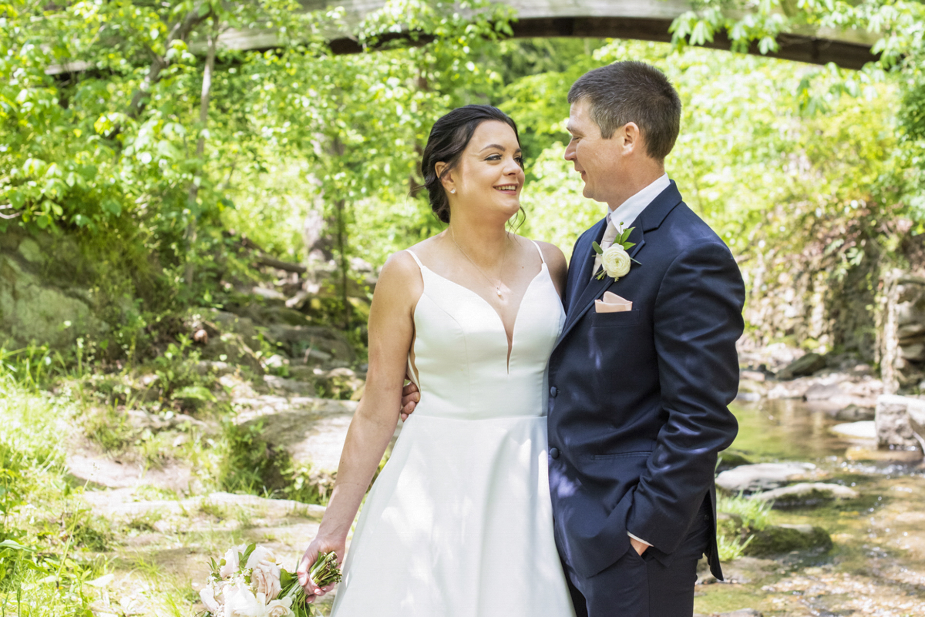 Couple smiling at each other