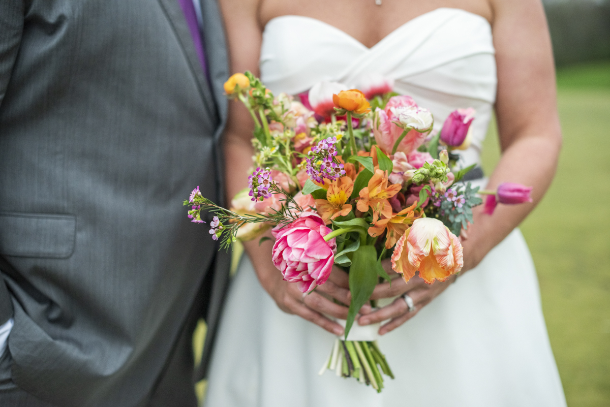 Bride holding bouquet