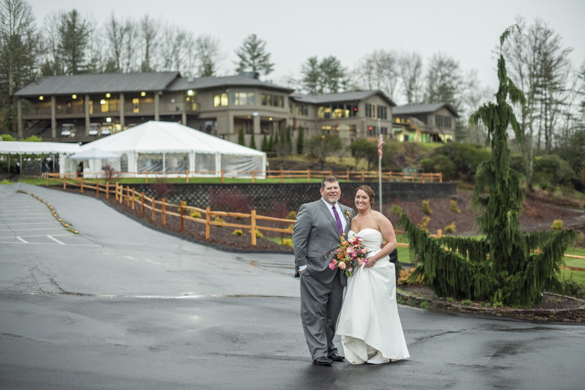 Couple's portrait at Connestee Falls Wedding