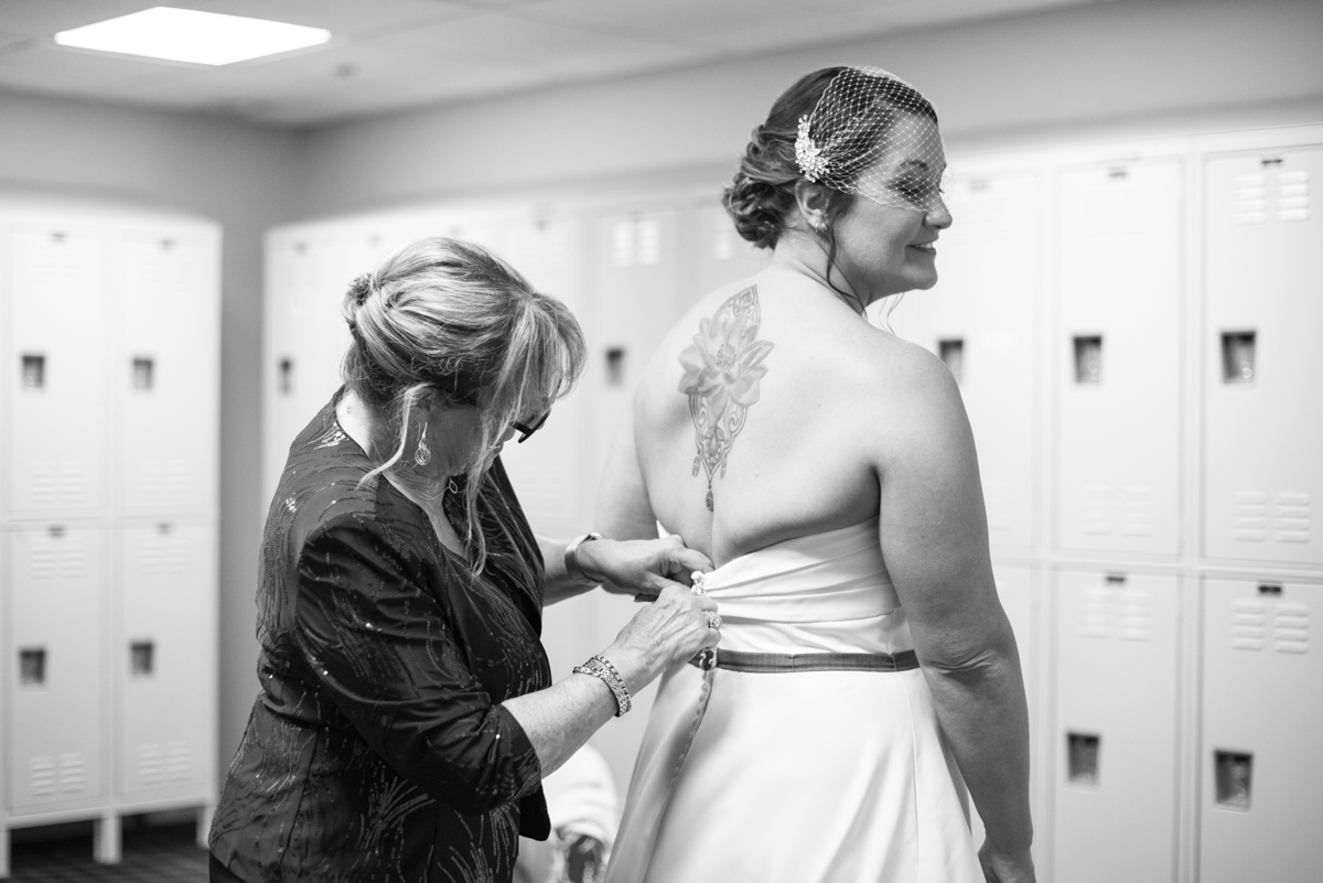 Bride getting ready