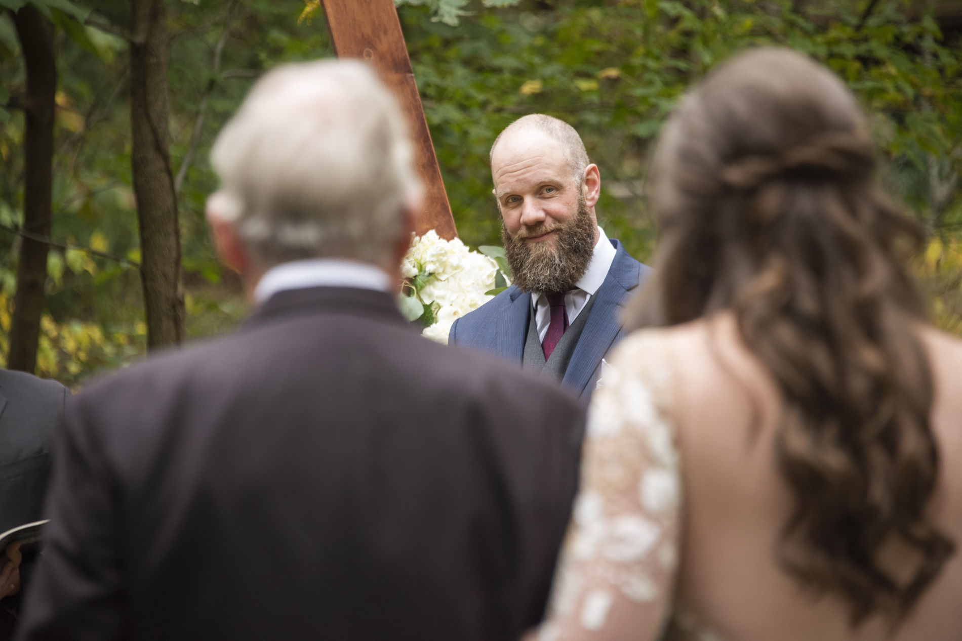 Wedding ceremony at Asheville botanical gardens wedding