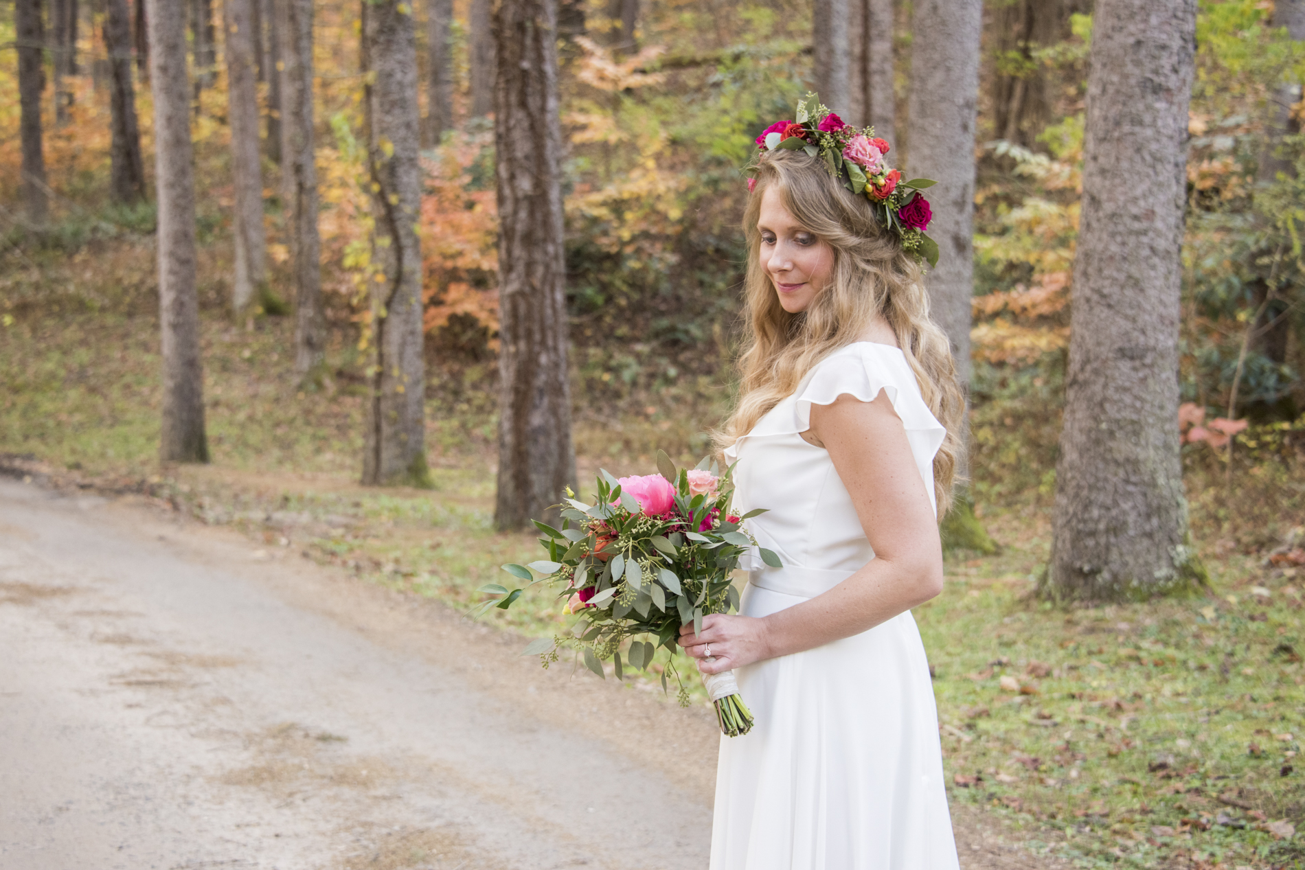 Bridal portrait at Lake Logan Wedding