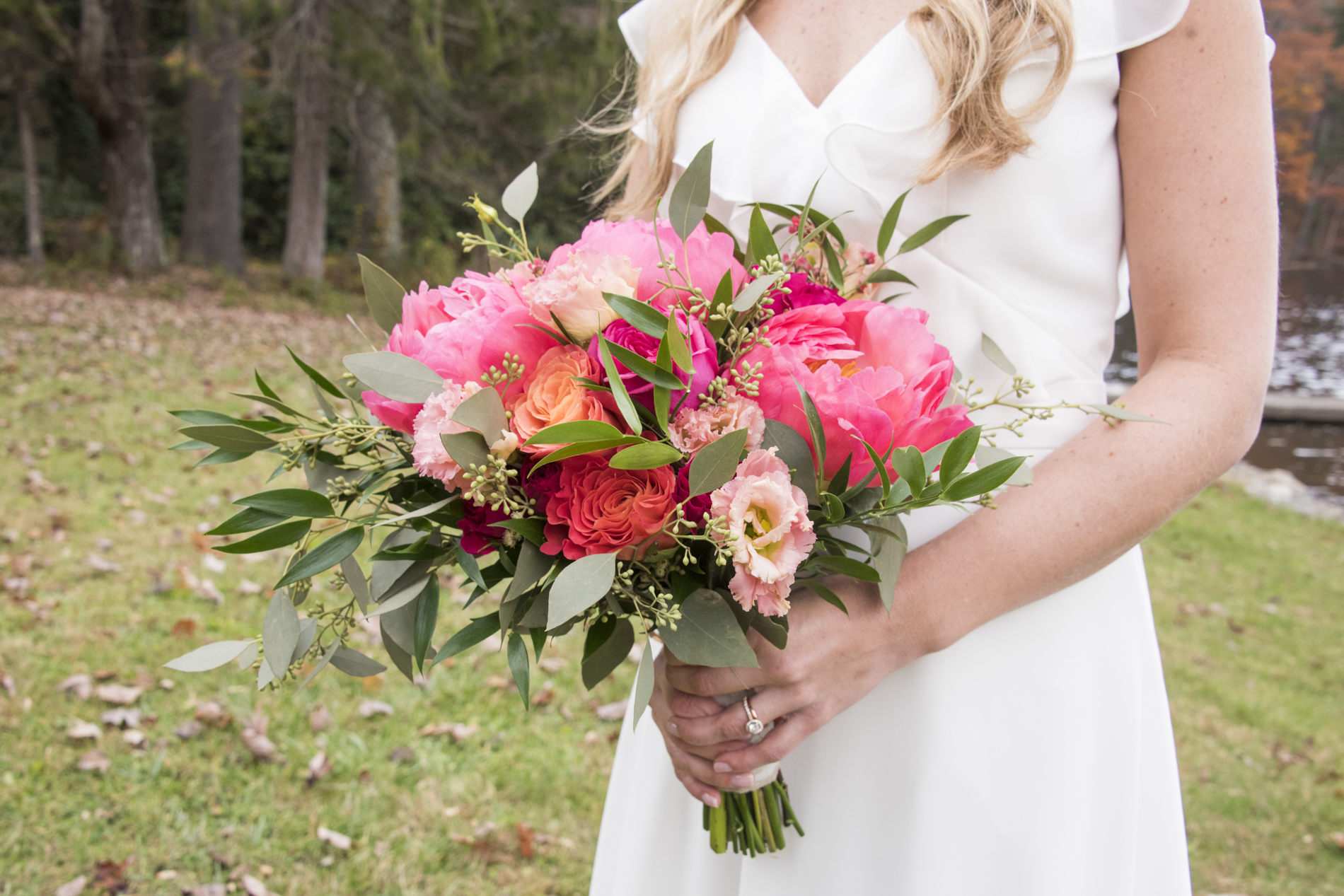 Bride holding bouquet