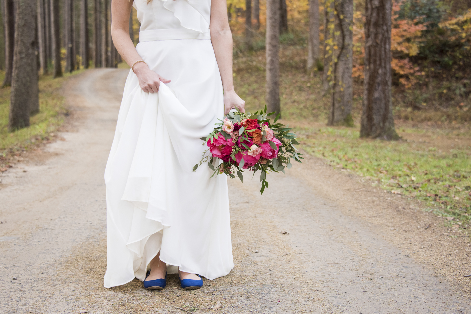 Bridal attire at Lake Logan Wedding