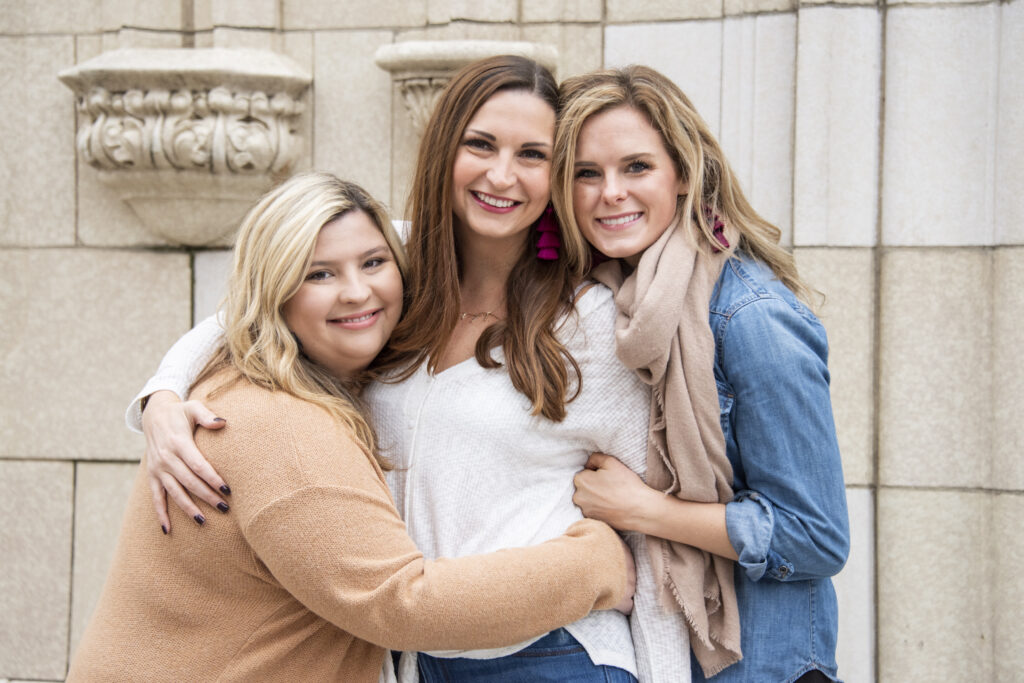 Bachelorette photo of three friends in Asheville Photography