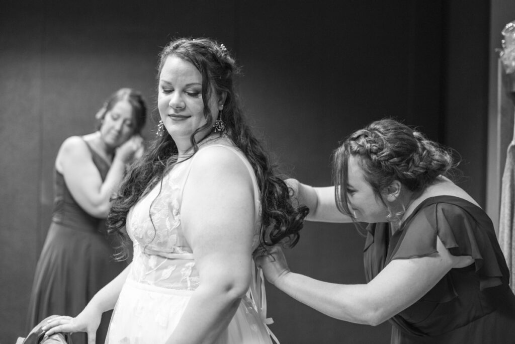 Bride getting ready