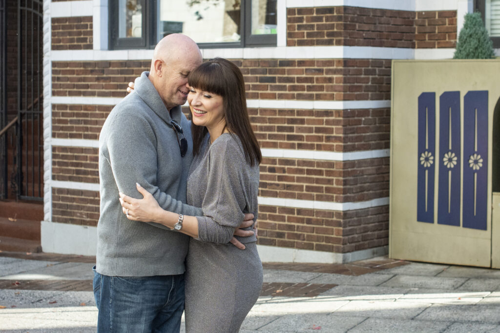 Engagement photo in downtown Asheville photography