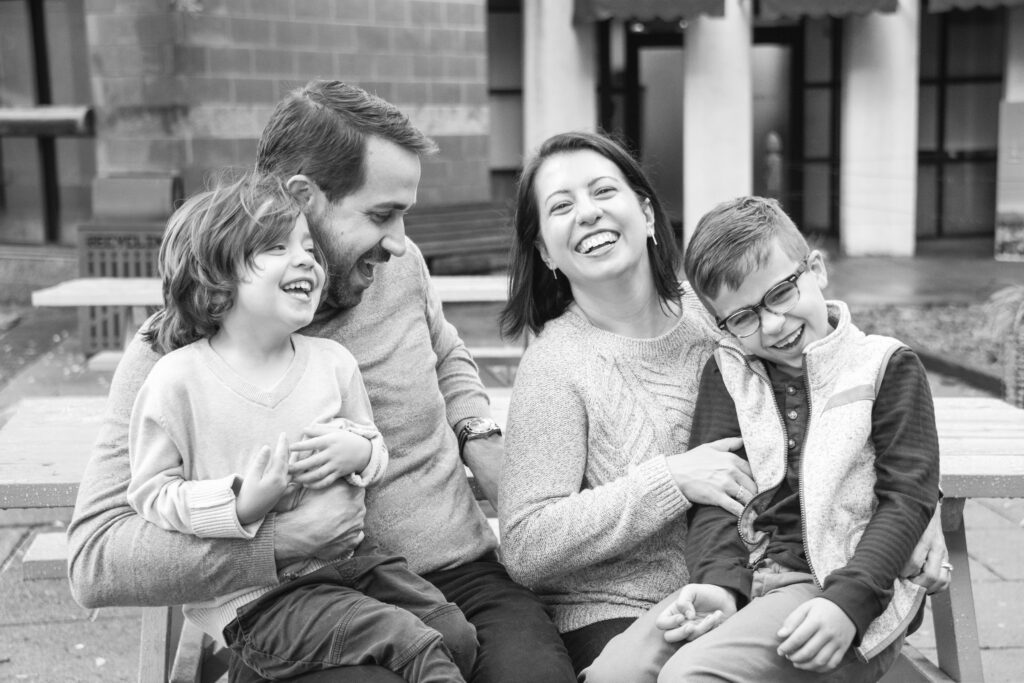 Family photo in downtown Asheville photography