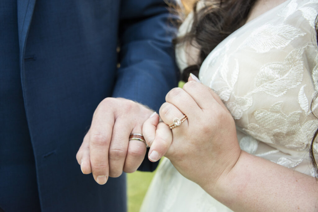 Wedding rings on hands