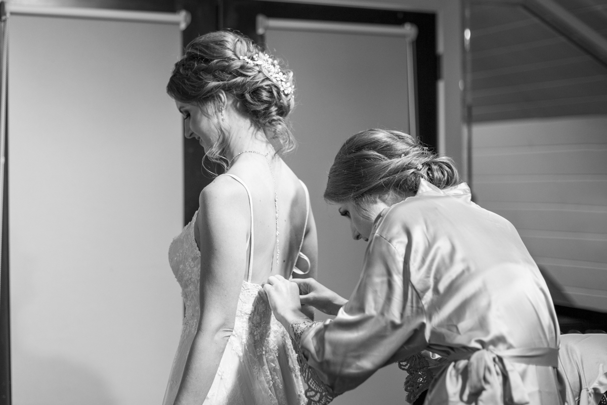 Bride getting ready at Hawkesdene Wedding
