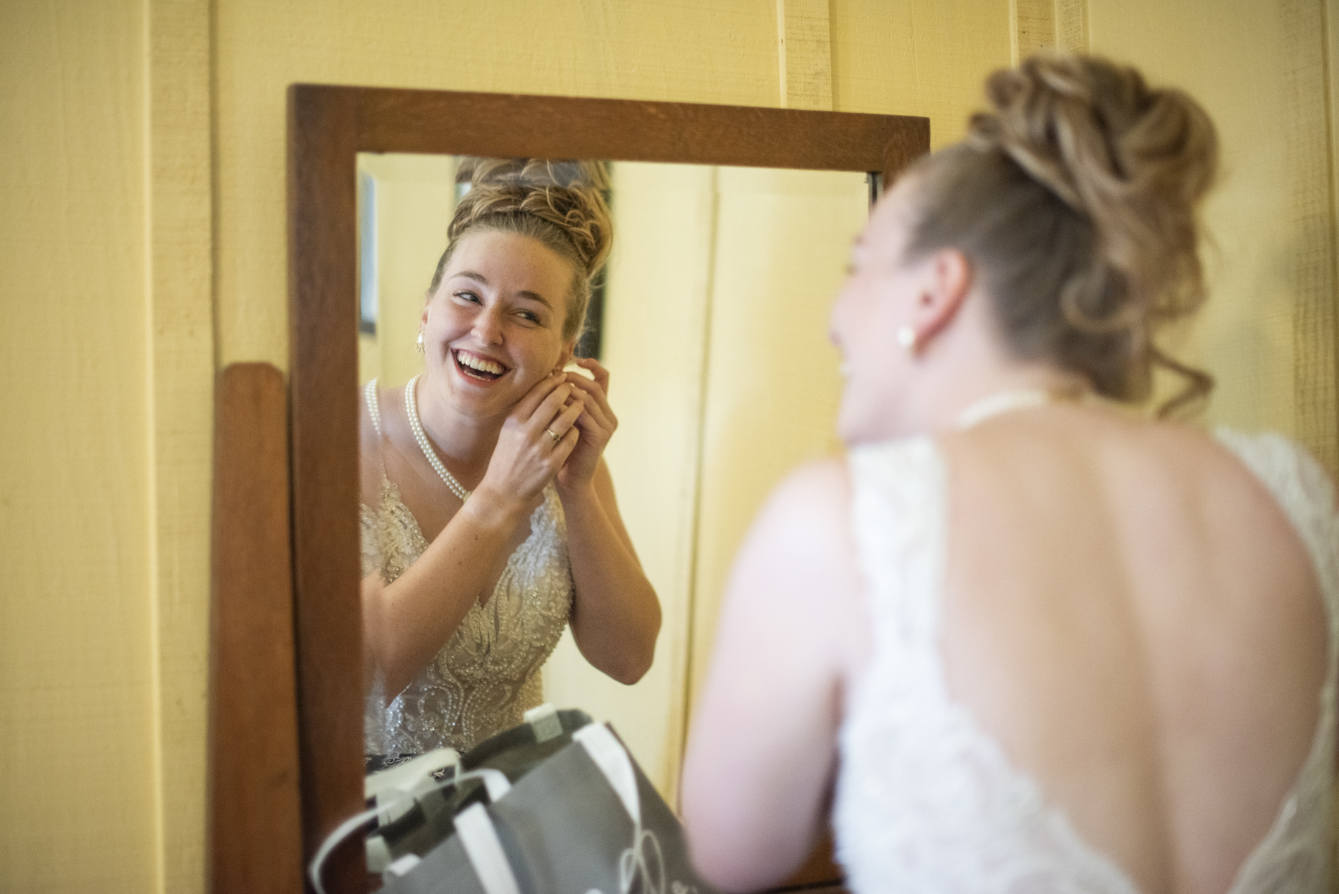 bride getting ready at Kanuga Wedding