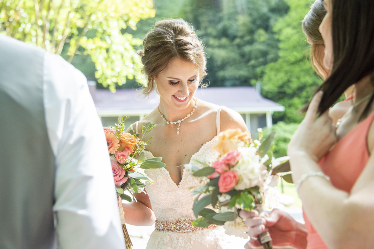 Bride smiling