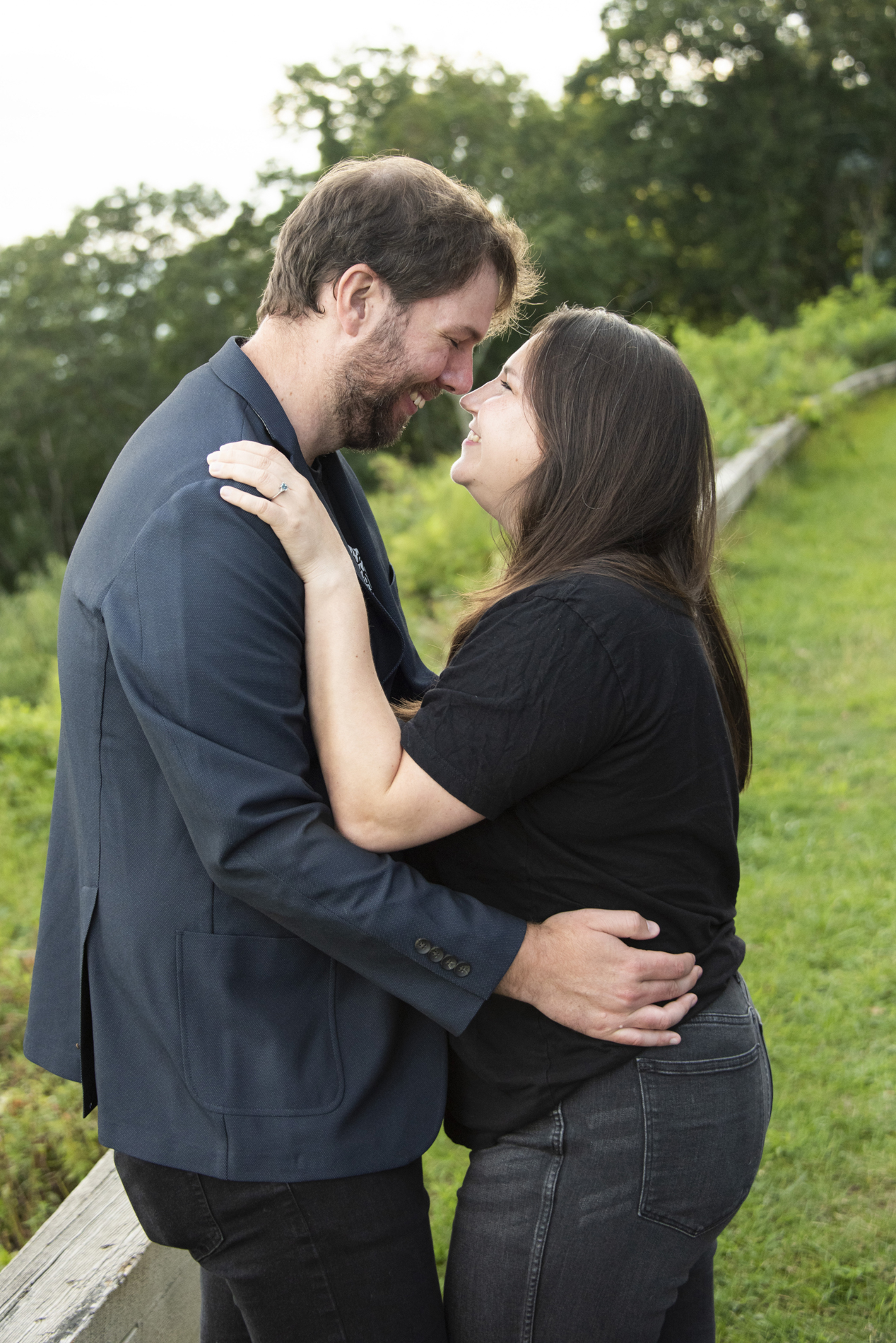 Couple touching noses during Black Mountain Photography