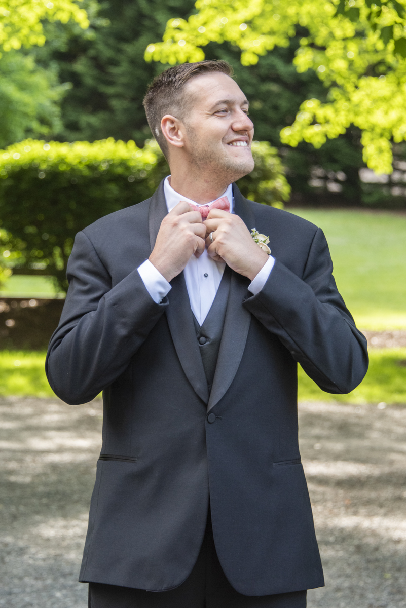 Groom getting ready