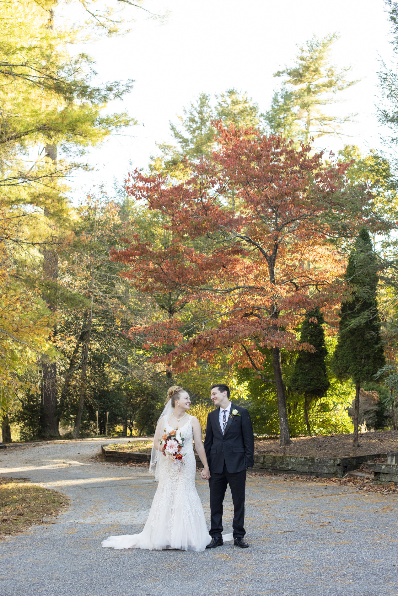 Couple smiling at Kanuga Wedding