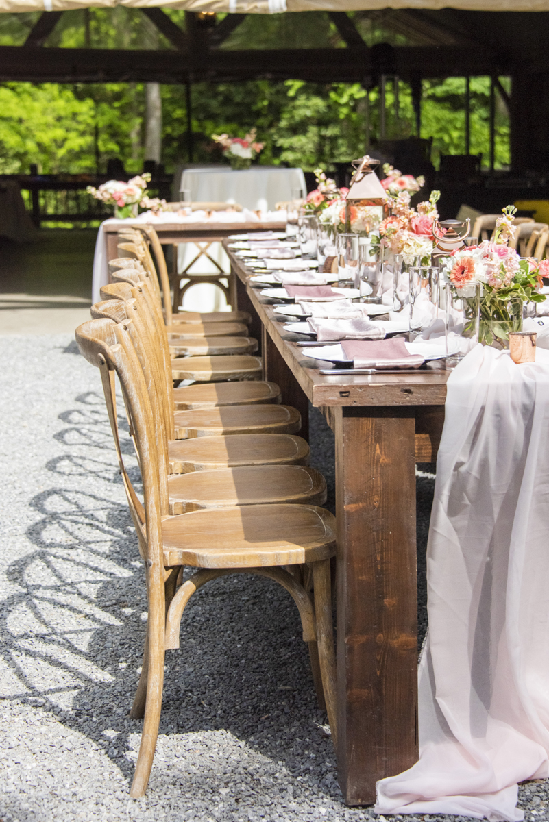 Wedding reception table scape