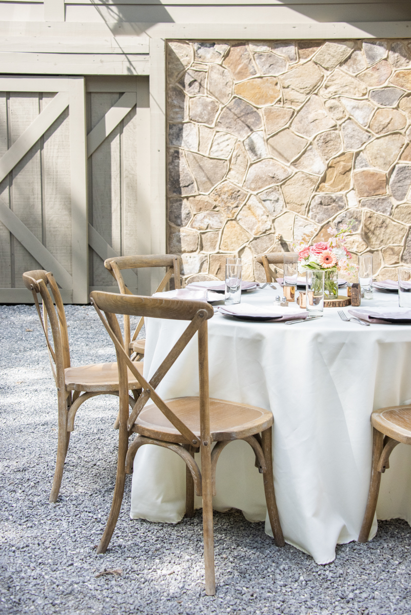 Wedding reception table scape
