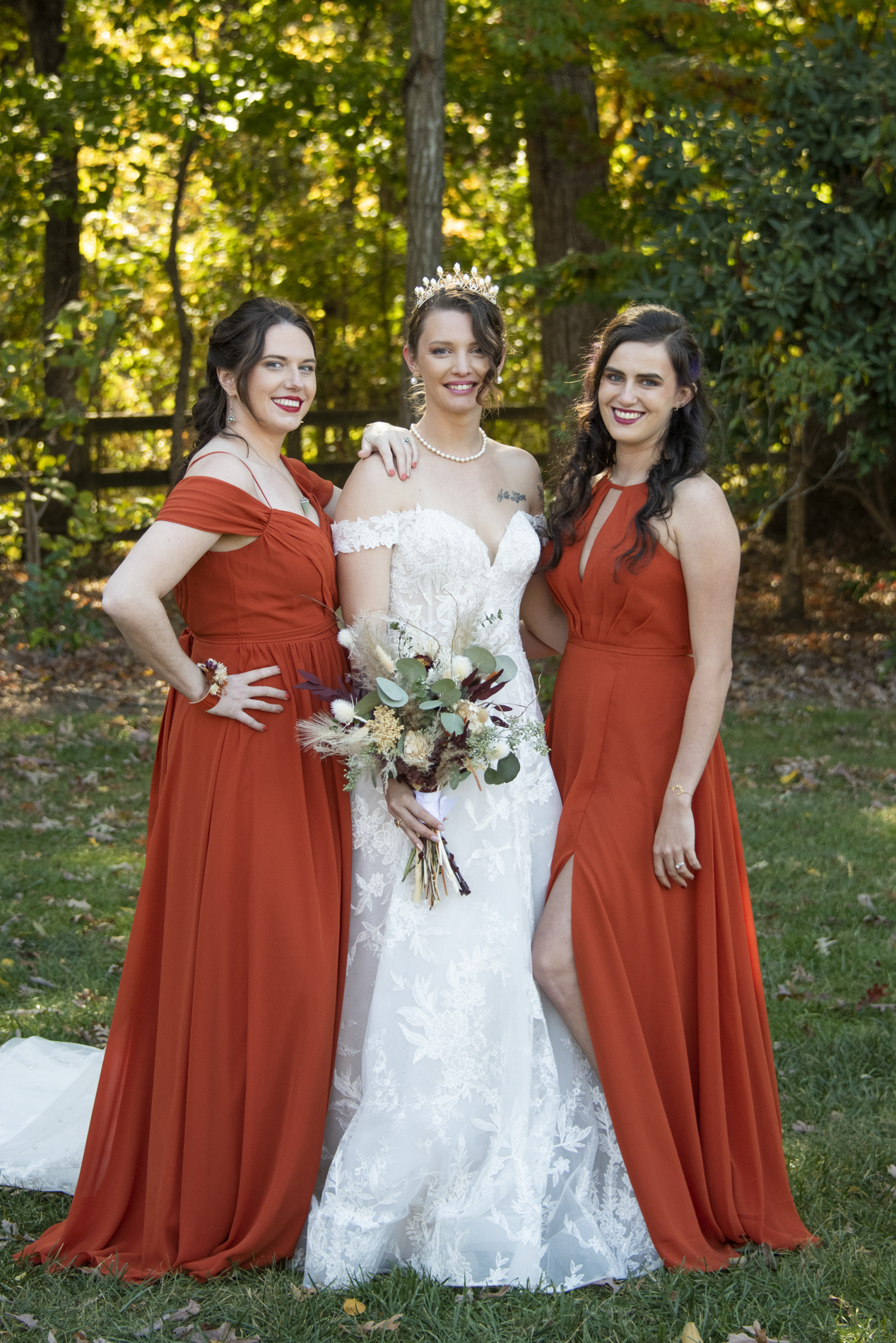 Bride and bridesmaids