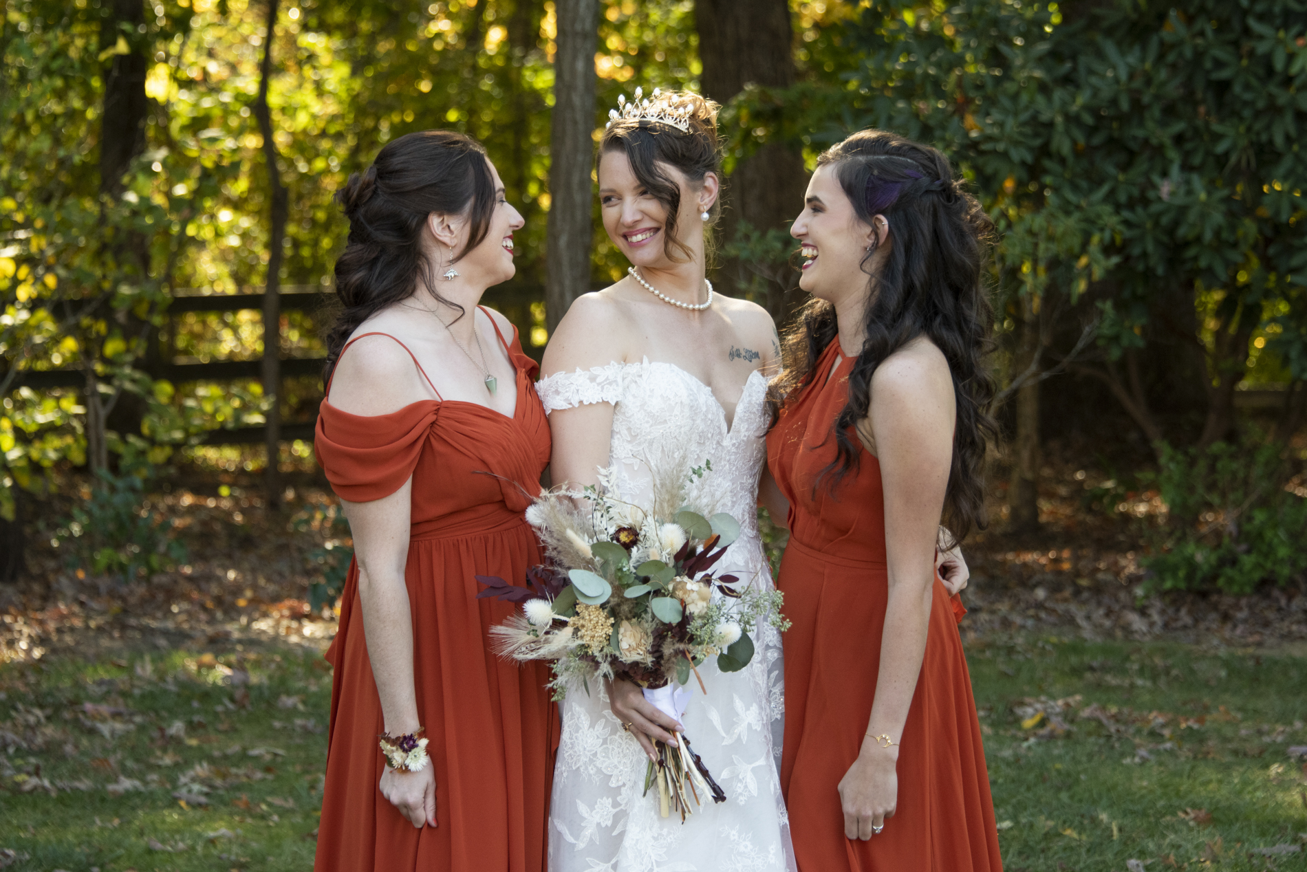 Bride and bridesmaids