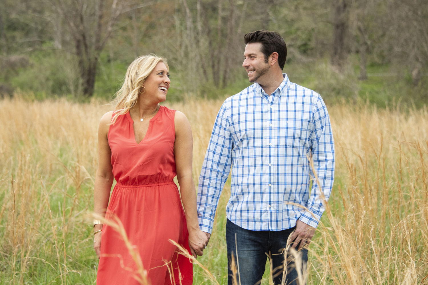 Couple smiling