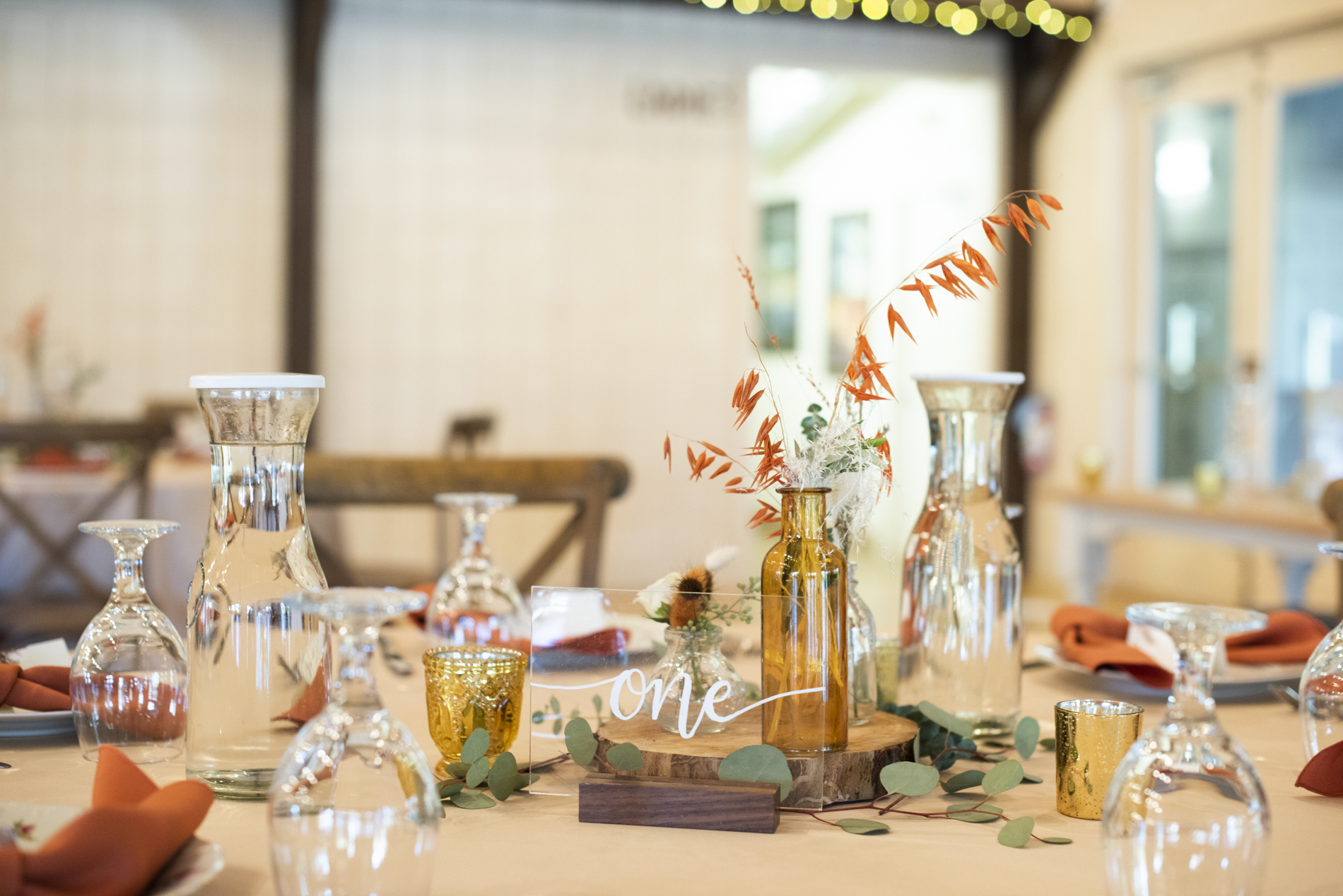 Fall wedding centerpiece