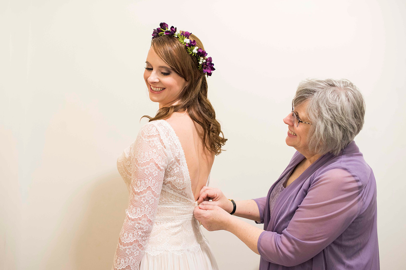 Bride getting ready