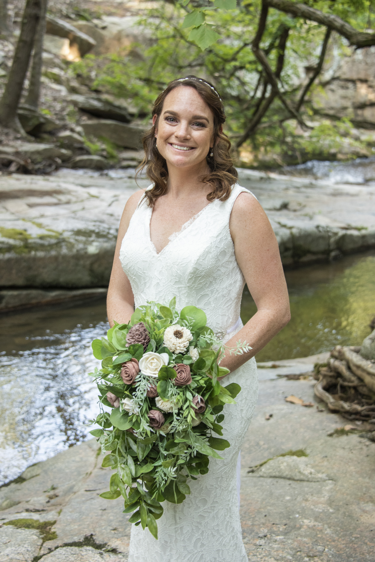 Bridal portrait at Lake Lure Wedding
