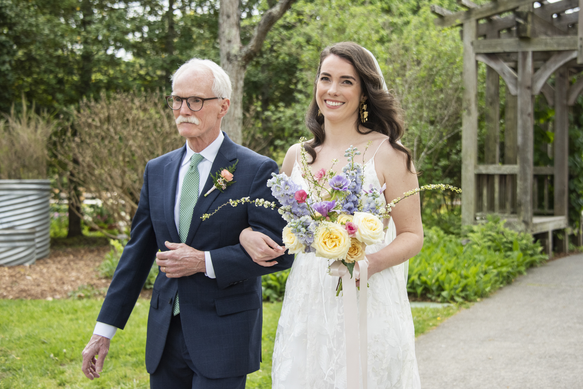 Bride walking down aisle
