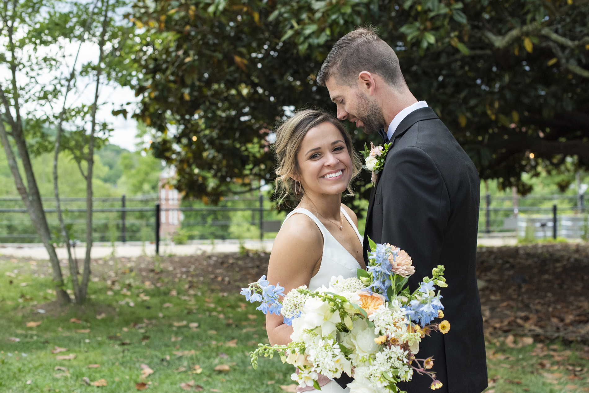 Bride smiling