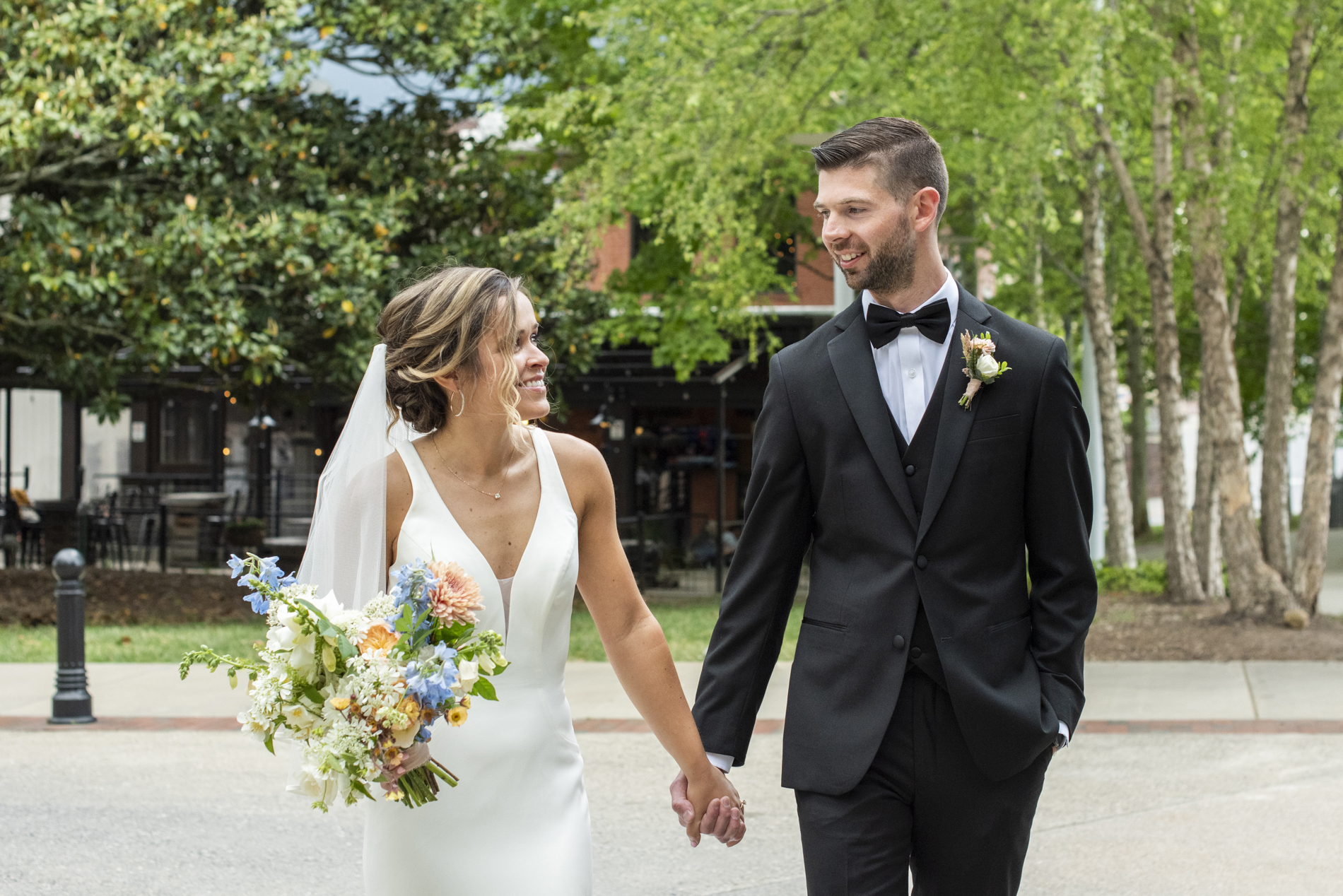 Couple walking at Century Room on the Park