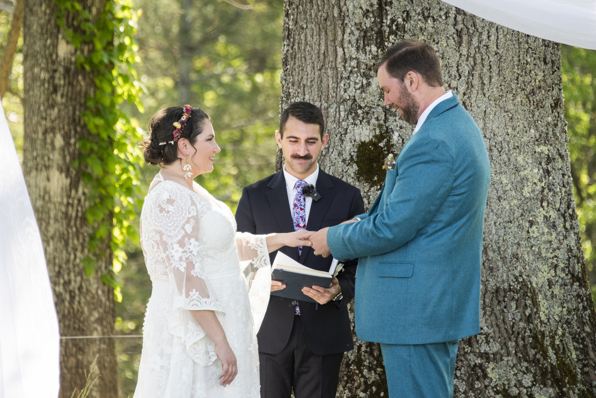 Ring ceremony at Emerald Ridge Farm