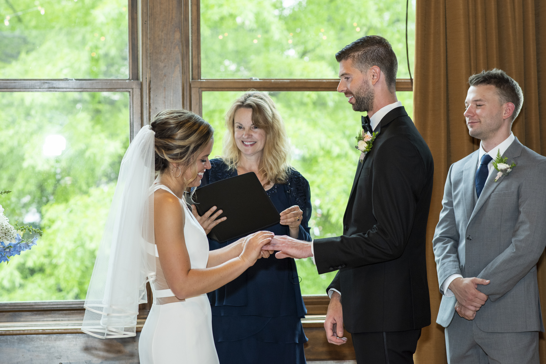 Wedding ring ceremony at Century Room on the Park