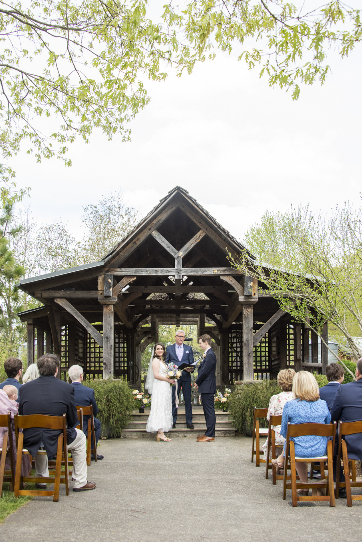 Wedding ceremony at NC Arboretum weddings