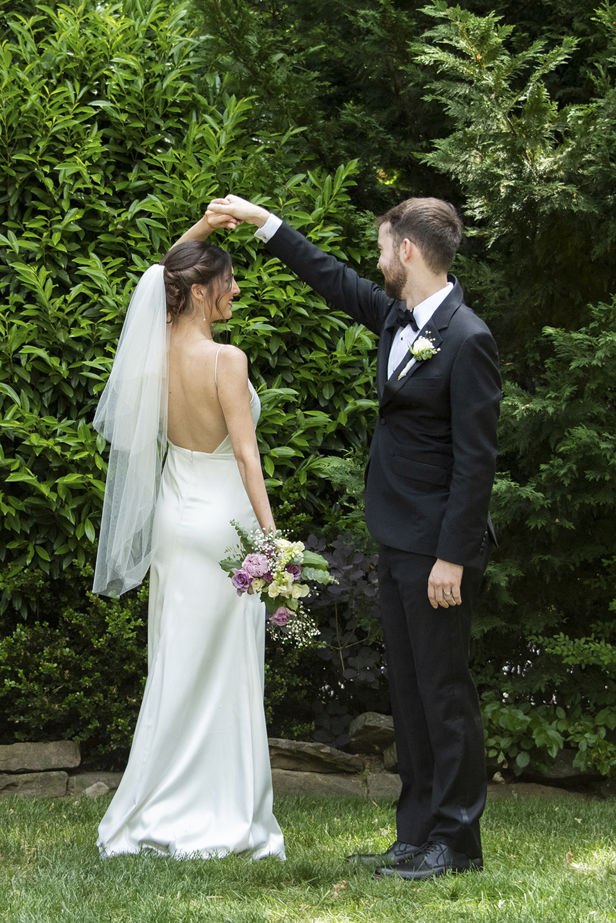 Couple dancing at Homewood Asheville wedding