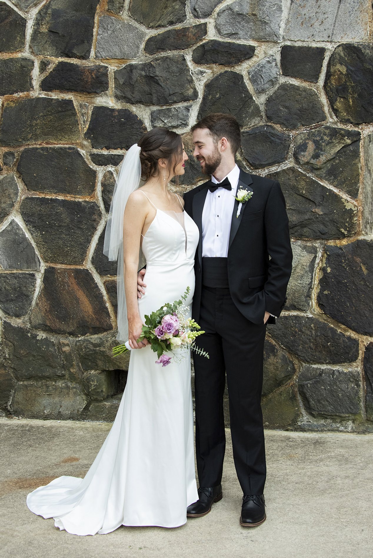 Couple smiling at Homewood Asheville wedding