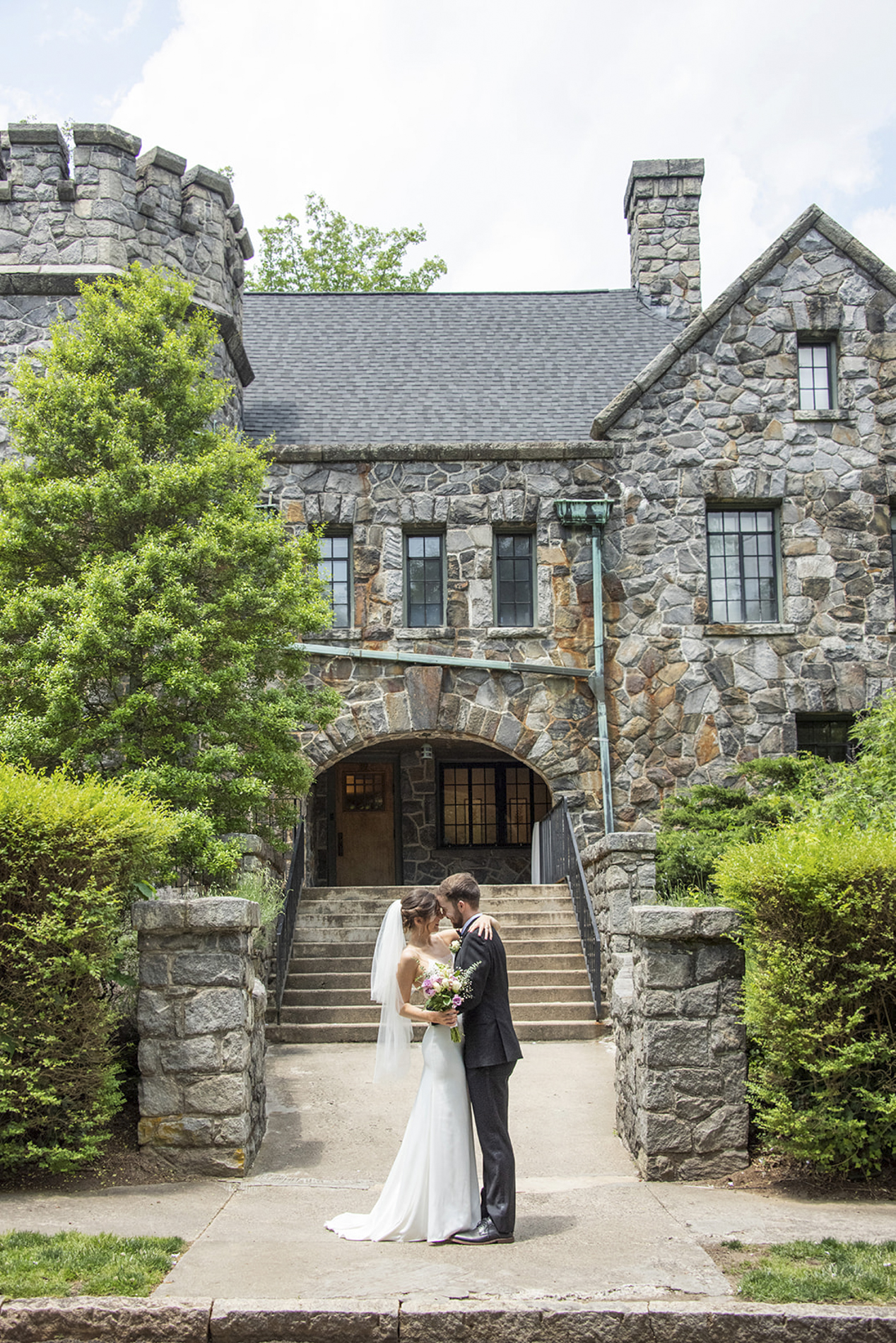 Couple smiling at Homewood Asheville wedding