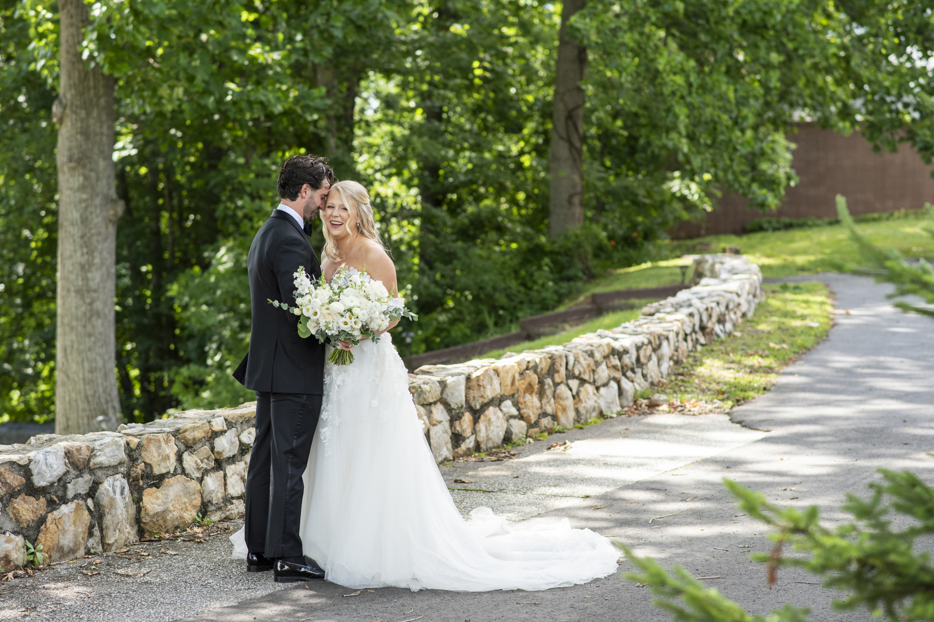 Couple laughing at wedding at Crest Center and Pavilion