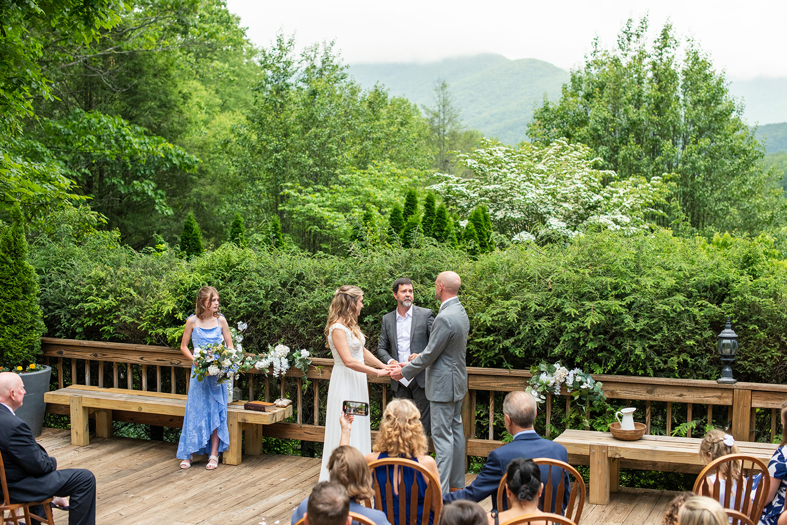 wedding ceremony space at Mount Mitchell Wedding