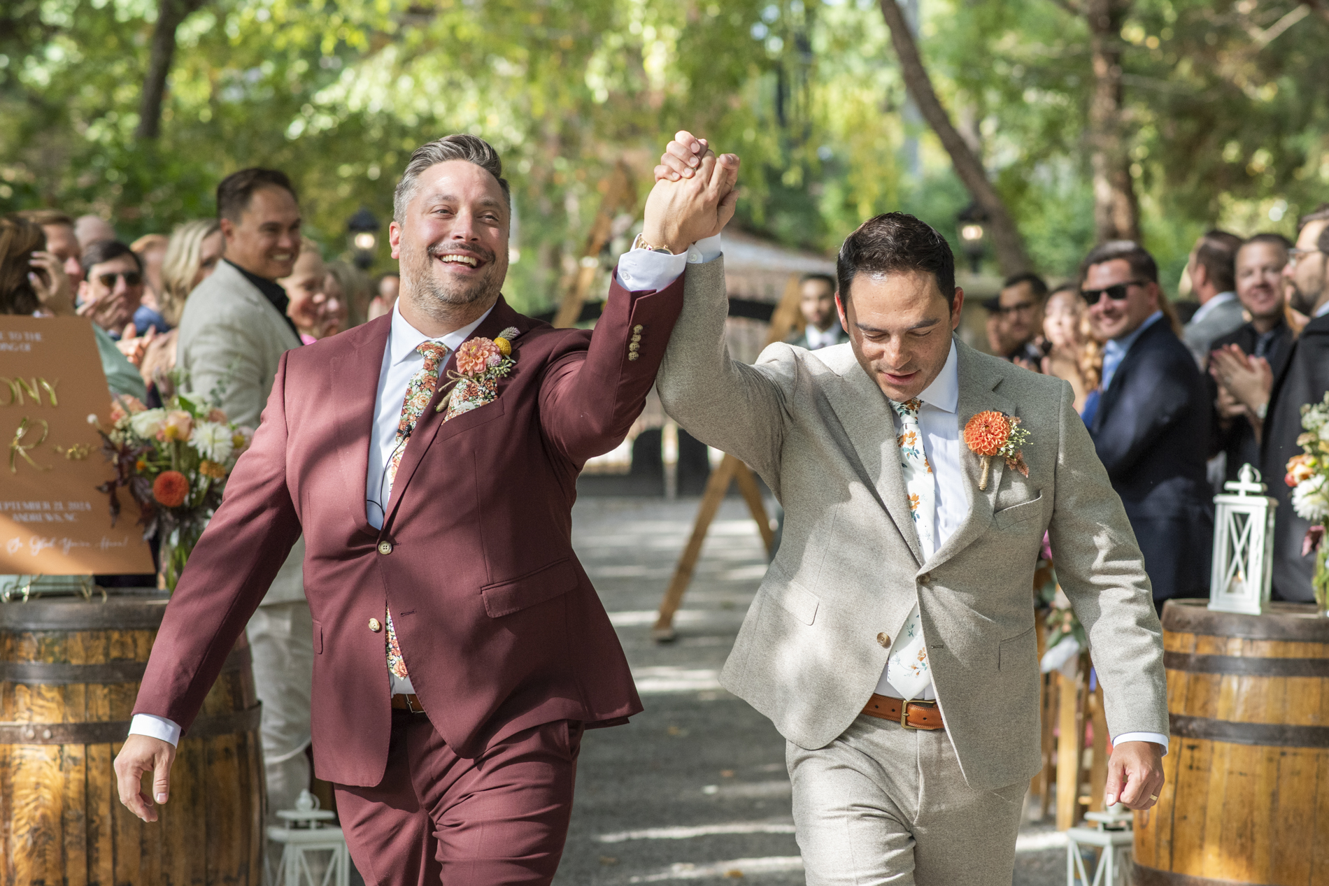 Wedding ceremony with queer couple at Hawkesdene Estate