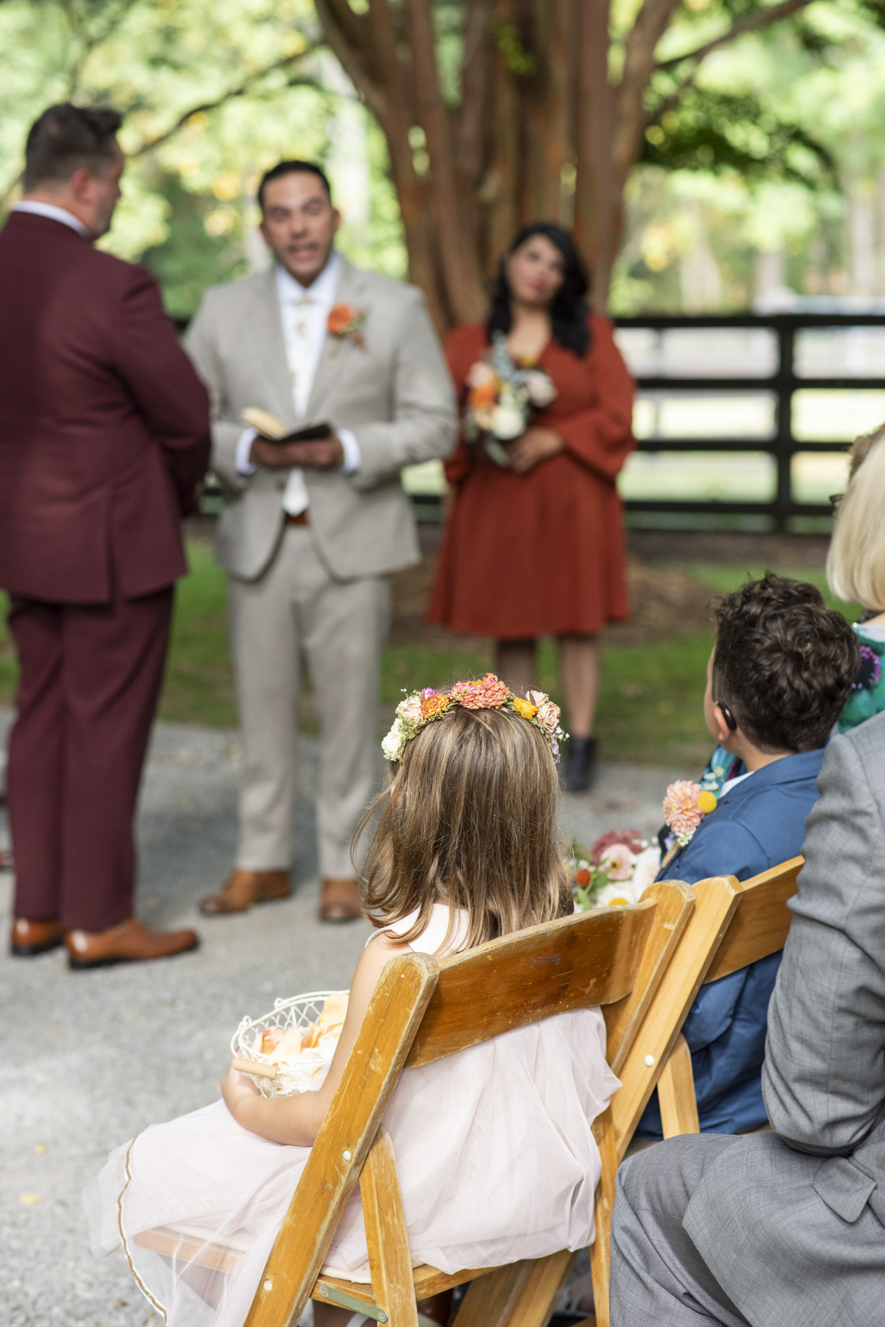 Children watching wedding ceremony