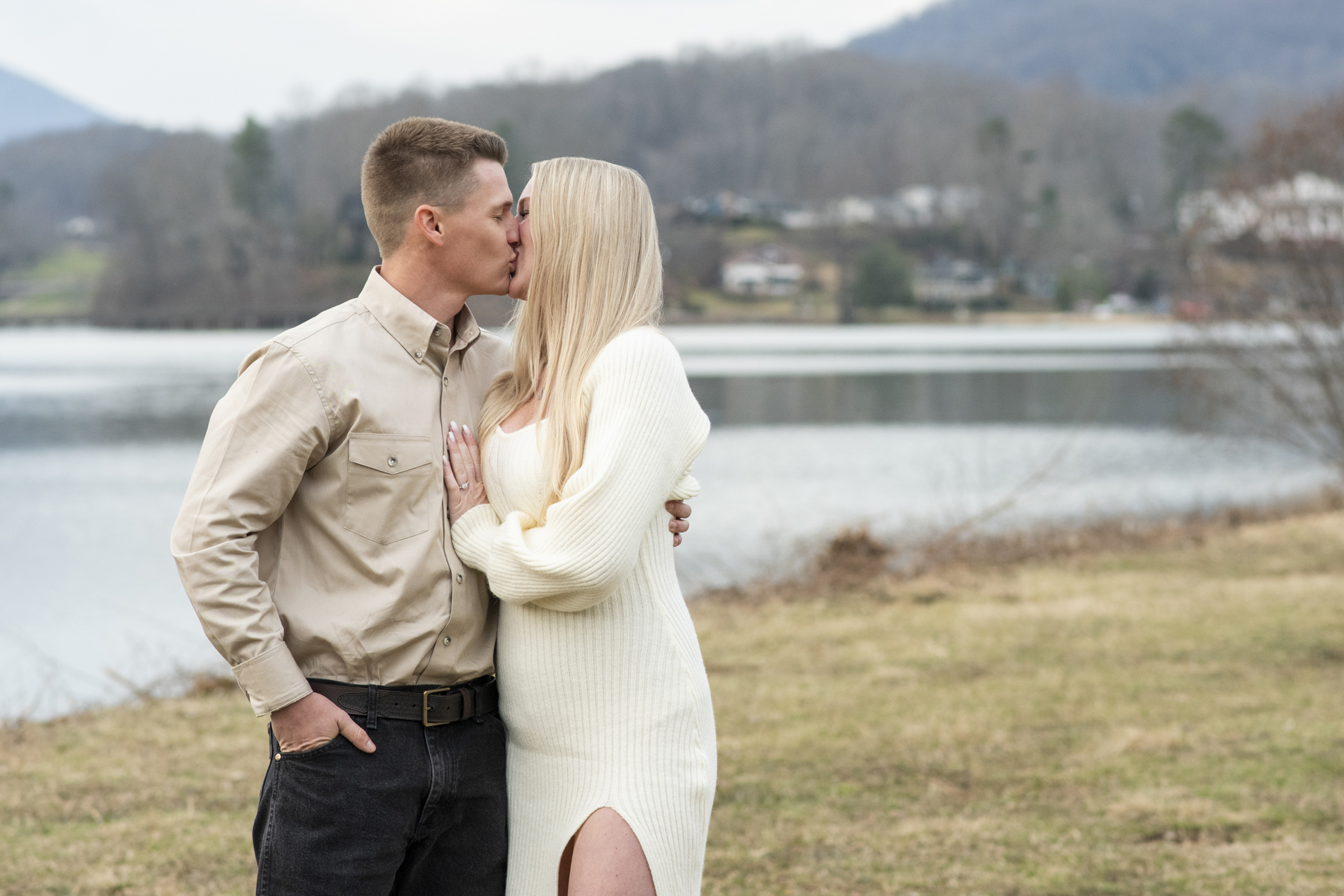 Couple kissing by waynesville nc photographer