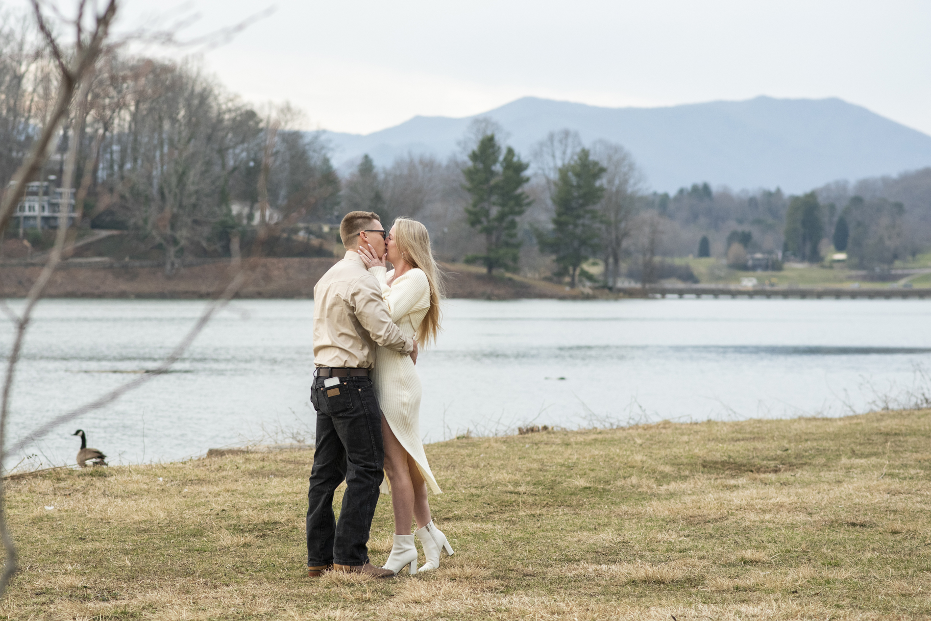 Couple kissing by waynesville nc photographer