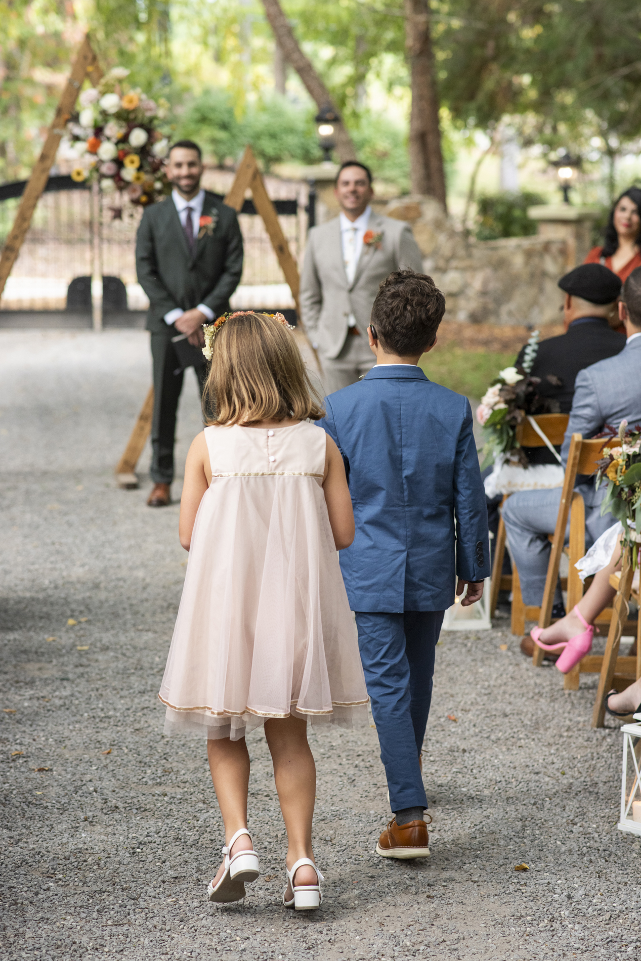 Flower girl and ring bearer at wedding