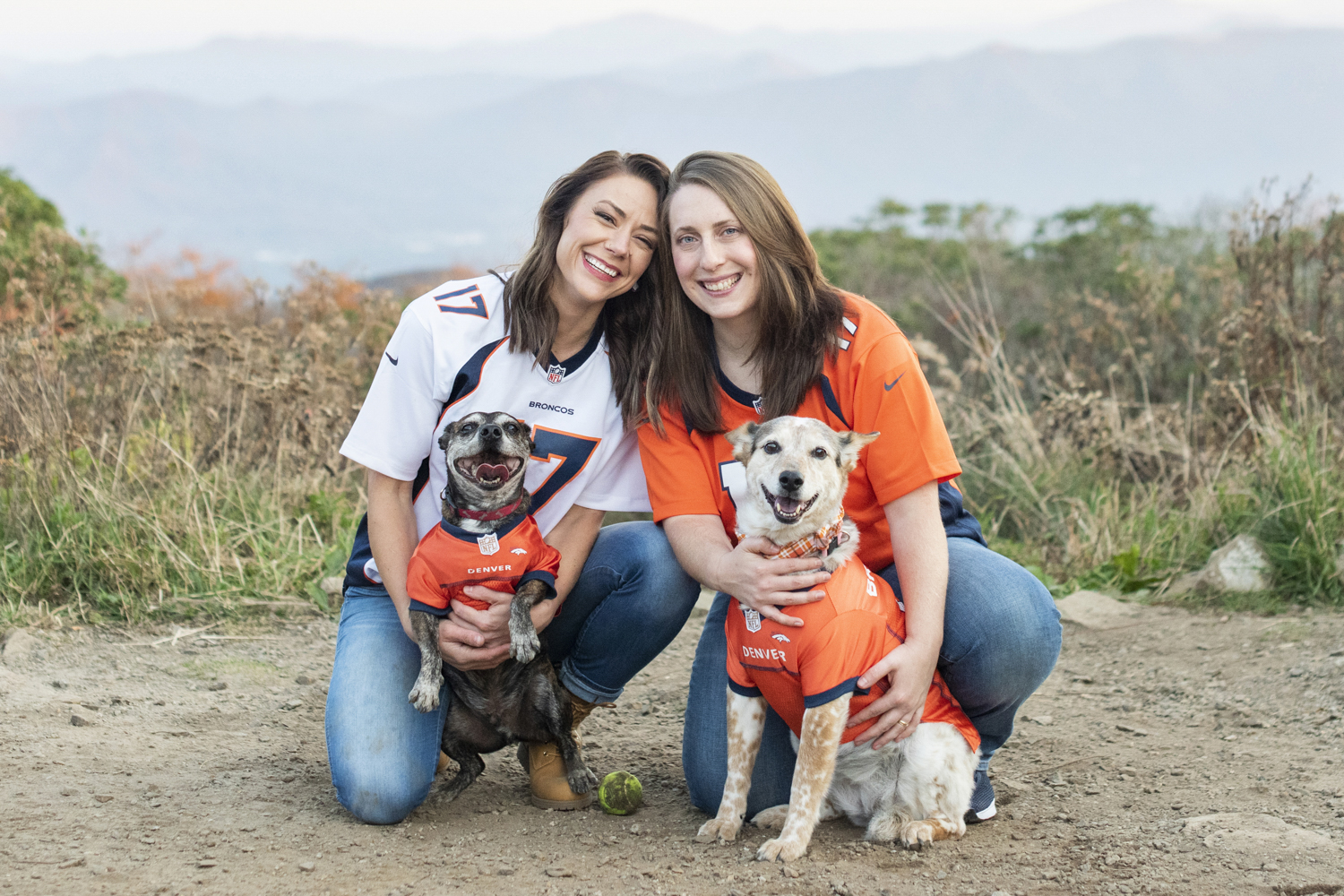 Queer couple family portrait Craggy Gardens Flat near Asheville NC