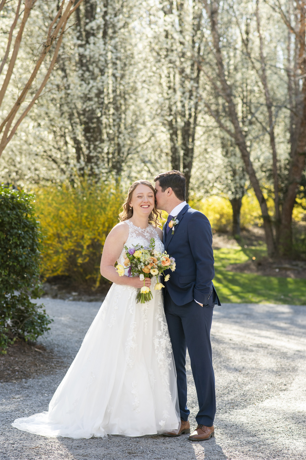 Couple laughing during photos