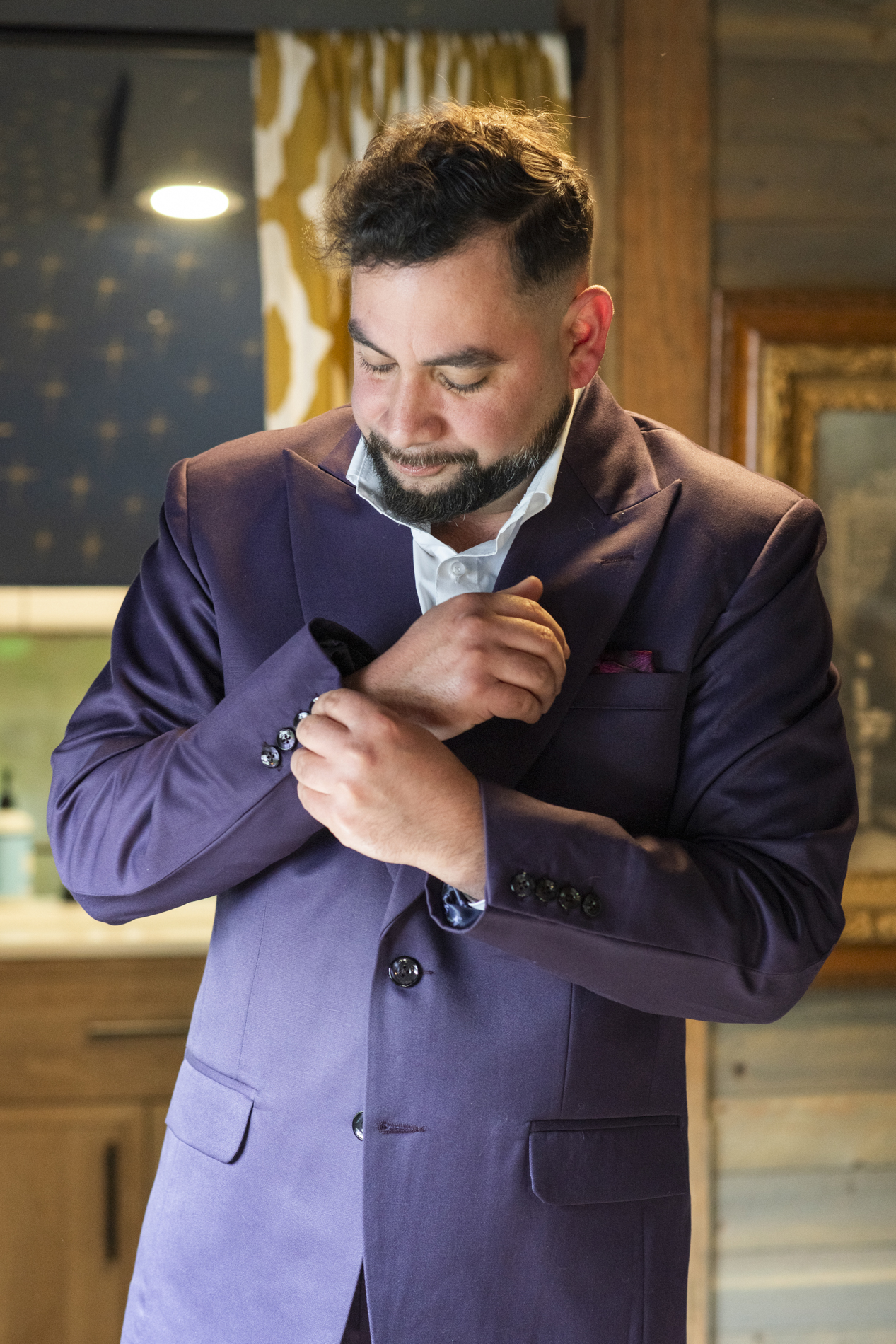 Groom getting ready
