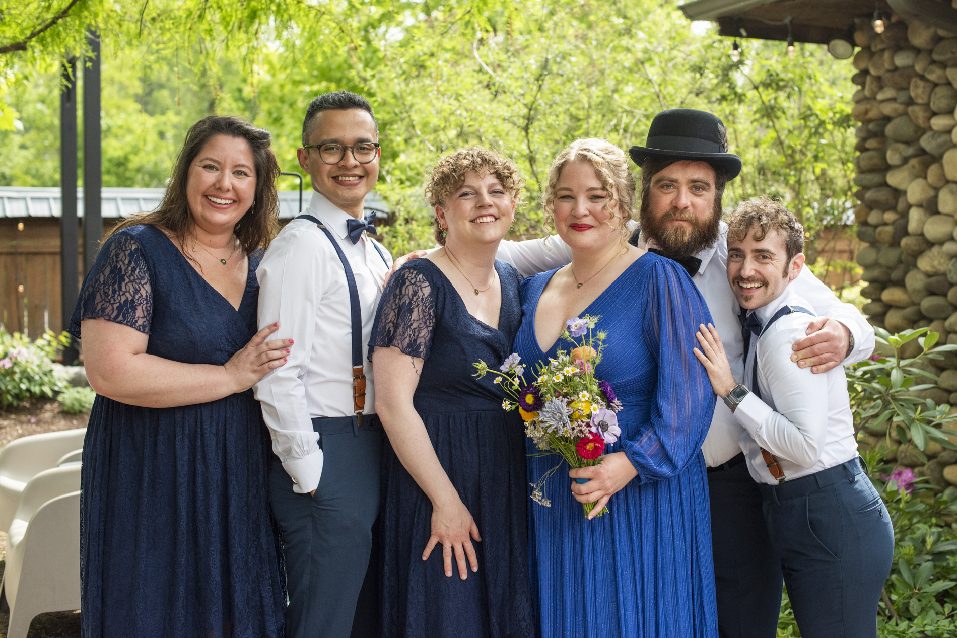 Bride and attendants