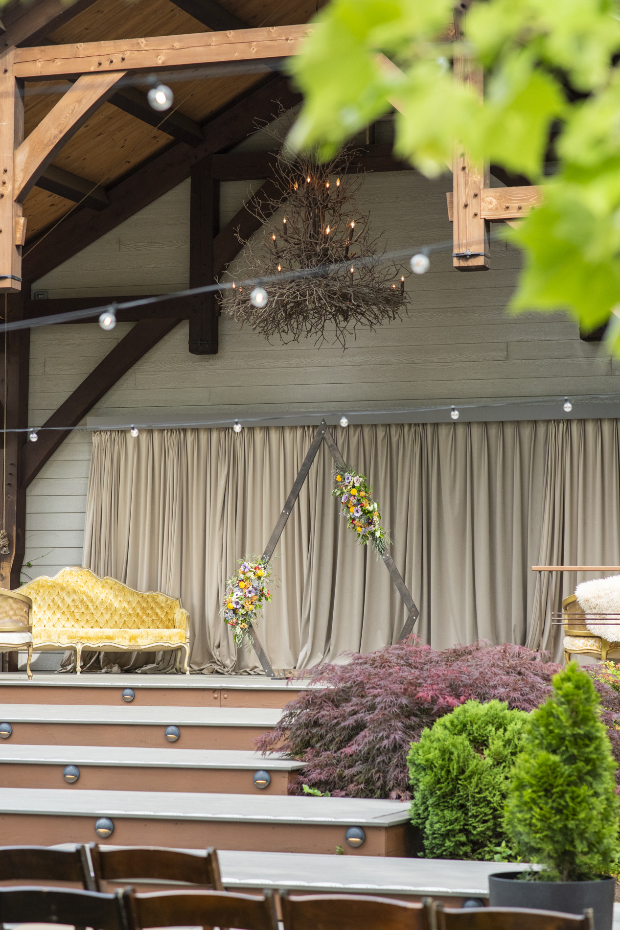 Wedding ceremony setup at Haiku Asheville